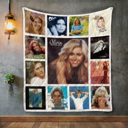 Olivia Newton-John Album Covers Quilt Blanket and Home Decor