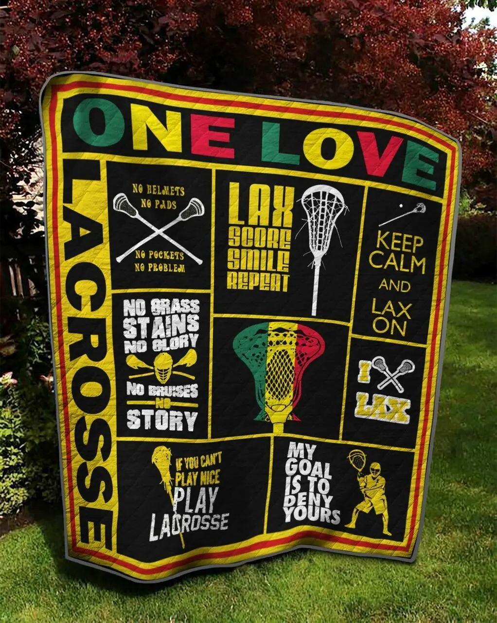 One Love Lacrosse Quilt Tdhag and Home Decor