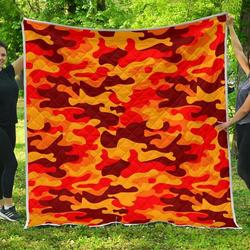 Orange Camouflage Cl17100408Mdq Quilt Blanket and Home Decor