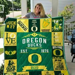 Oregon Ducks Quilt Blanket 01 and Home Decor