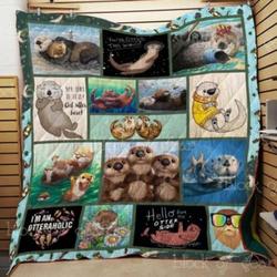 Otter-Aholic Cl22100404Mdq Quilt Blanket and Home Decor