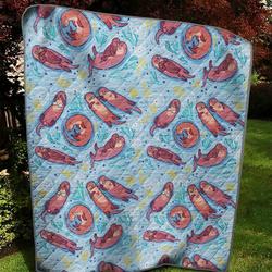 Otter Family Vd Quilt Tdhwc and Home Decor