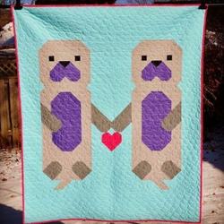 Otter Love Quilt Tdhfp and Home Decor
