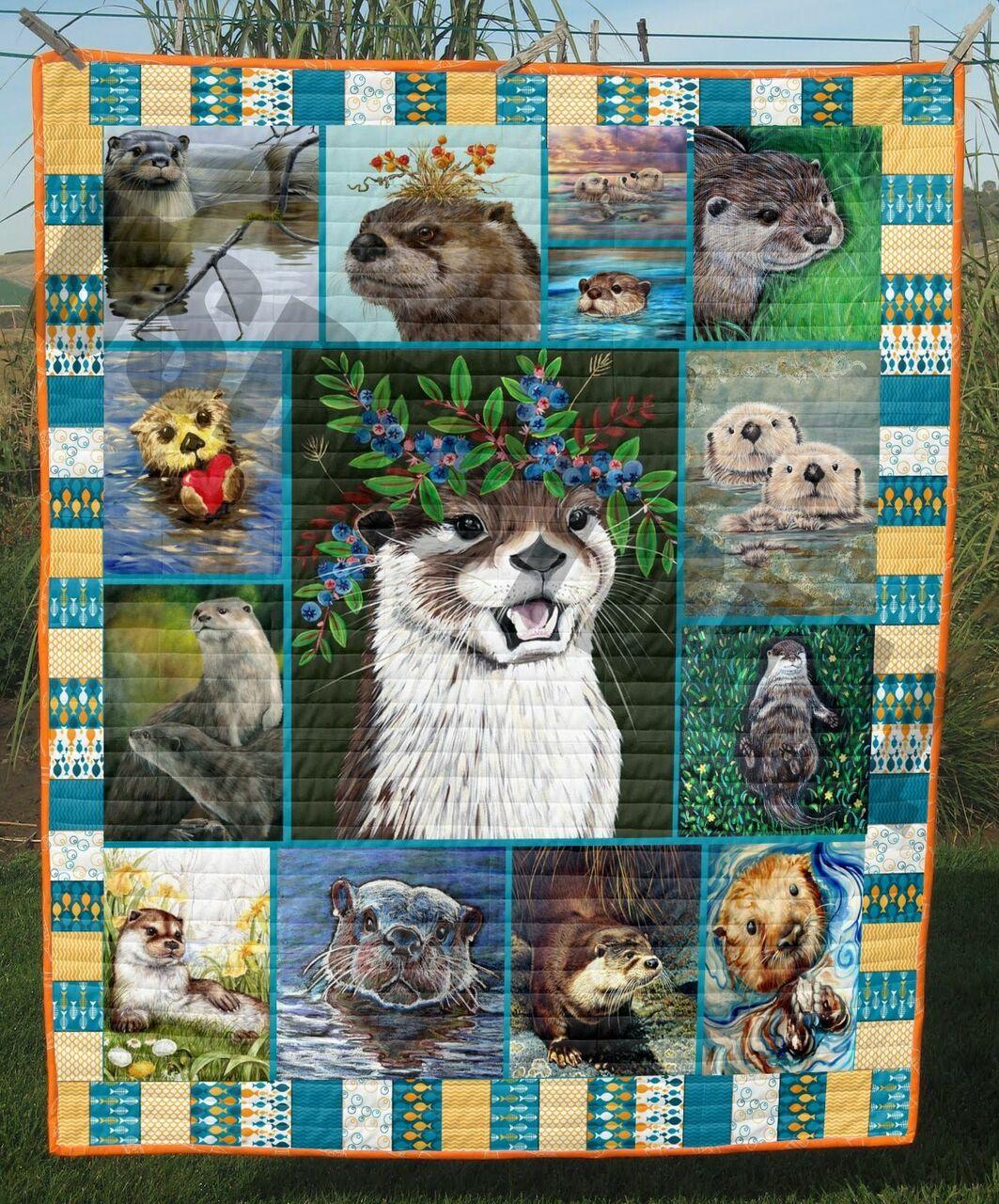 Otter Otter Lovers Sc Quilt Derqls and Home Decor