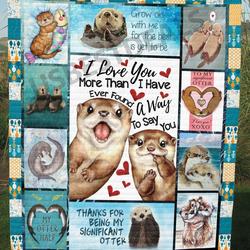 Otter Quilt Blanket Dhc13123760Vt and Home Decor
