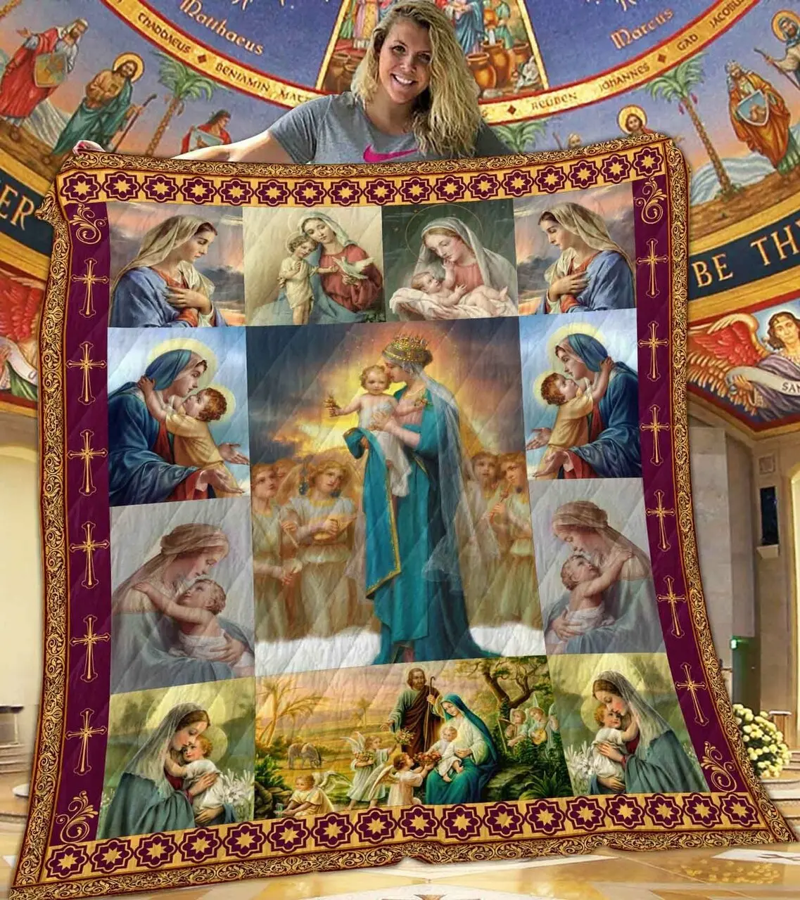 Our Lady Of Lourdes Quilt Blanket Dhc1401858Vt and Home Decor