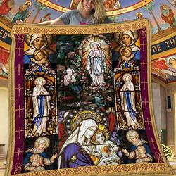 Our Lady Of Lourdes Quilt Blanket Dhc1401880Vt and Home Decor