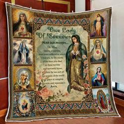 Our Lady Of Sorrows Mother Mary Quilt Blanket and Home Decor