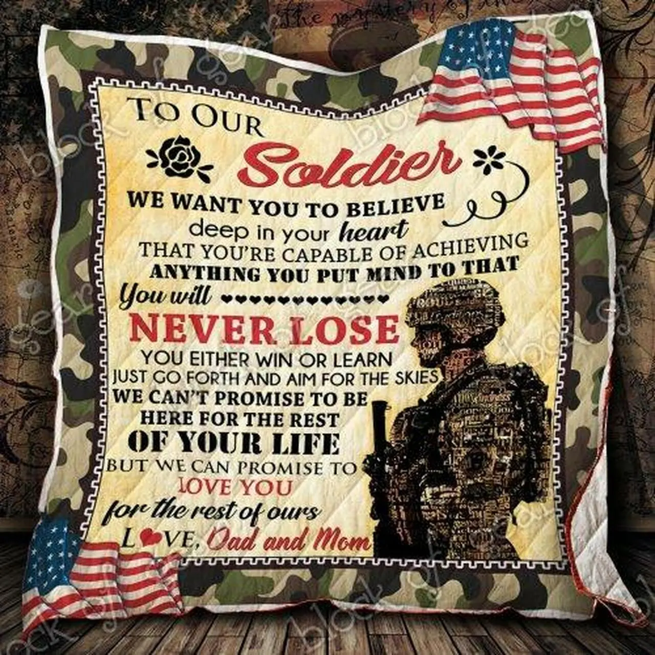 Our Soldier We Love You Quilt P436Dm Quilt and Home Decor