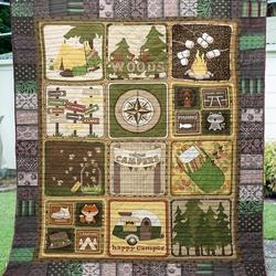 Out In The Woods Camping Quilt Tdhmj and Home Decor