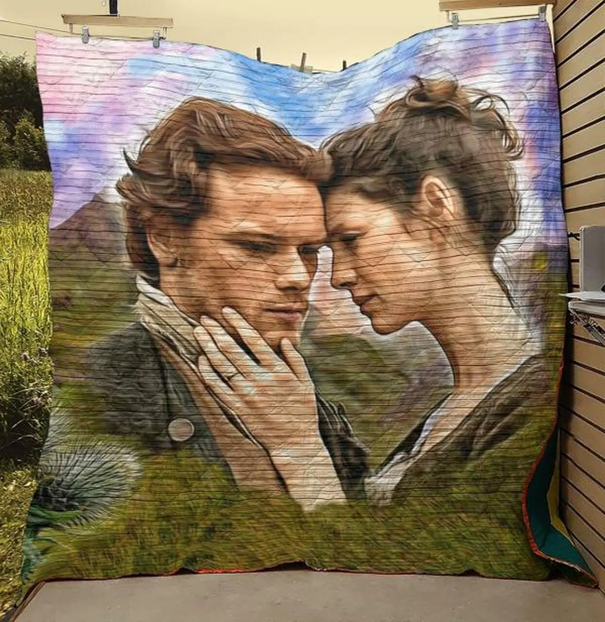 Outlander Jamie And Claire Sassenach Quilt Blanket and Home Decor