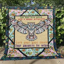 Owl Bl230722B Quilt Blanket and Home Decor