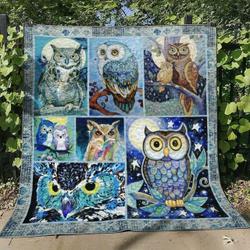 Owl D010774 Quilt Blanket and Home Decor