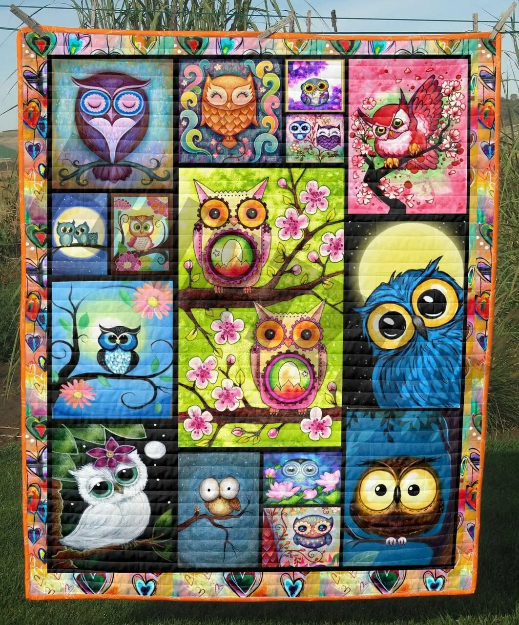 Owl Lovely Cute Owl Sc Quilt Derqmk and Home Decor