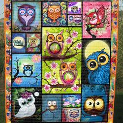 Owl Lovely Cute Owl Sc Quilt Derqmk and Home Decor