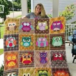 Owl Quilt Blanket Lukehb Dhc0301742Dd and Home Decor