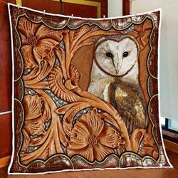 Owl Vintage Quilt Blanket and Home Decor