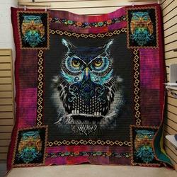 Owl Violet Quilt  and Home Decor