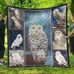 Owl Xmas Gift For Owl Lover Quilt and Home Decor