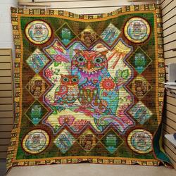 Owl:Mom And Daughter Quilt V1 and Home Decor