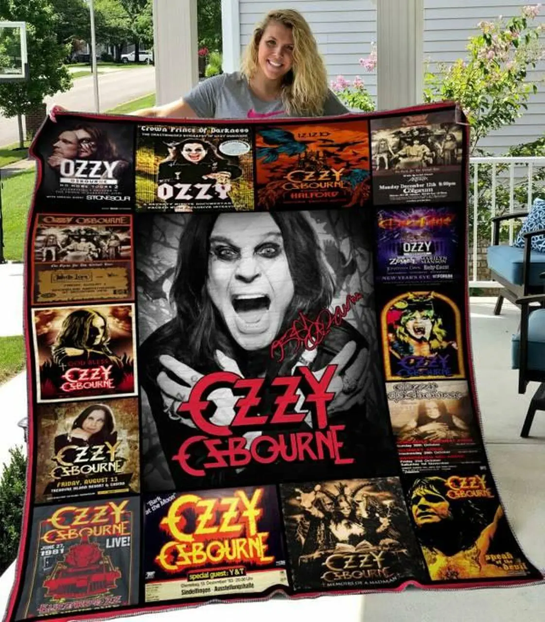 Ozzy Osbourne Quilt Blanket Hvt060614 Quilt and Home Decor