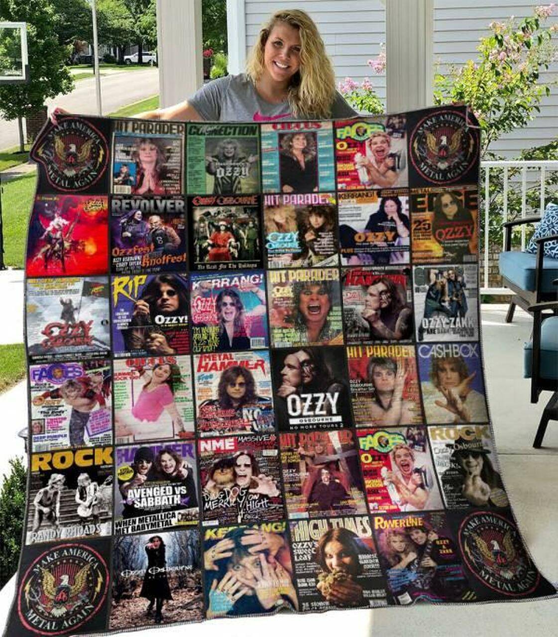 Ozzy Osbourne Quilt Blanket Limited Quilt Blanket and Home Decor