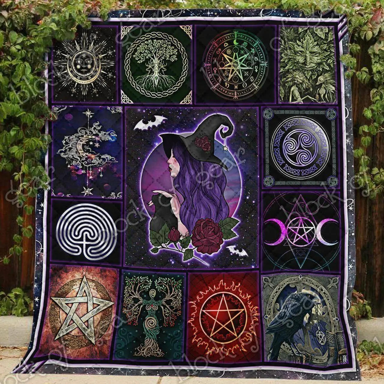 Pagan Symbols Wicca CL110607 Quilt Blanket and Home Decor