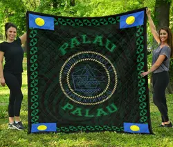 Palau Polynesian Quilt Green Love Style J11 Quilt  Quilt and Home Decor
