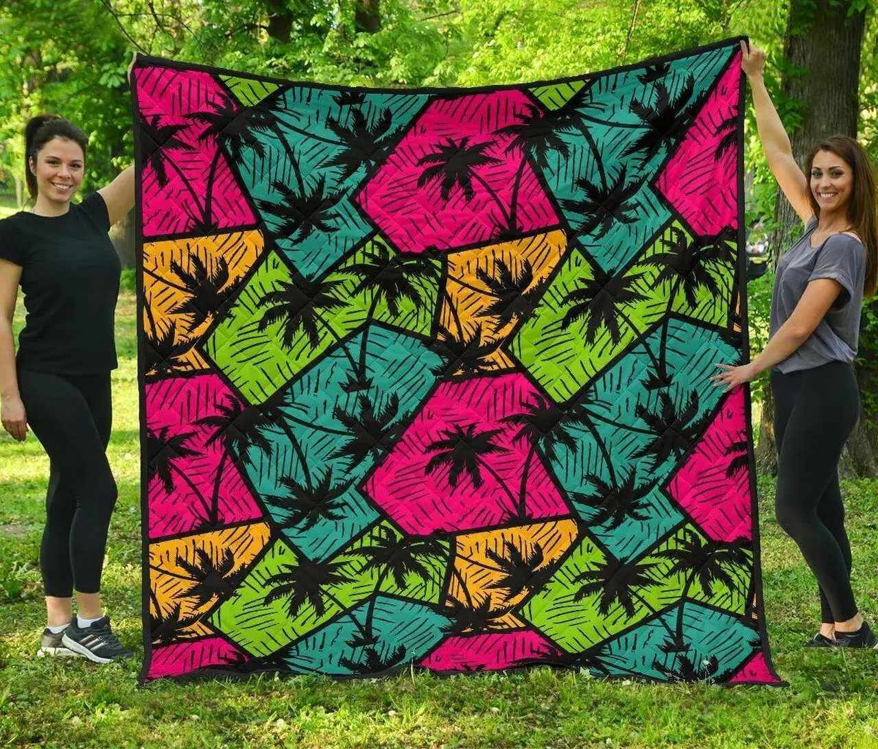 Palm Tree Beach Cl12100500Mdq Quilt Blanket and Home Decor