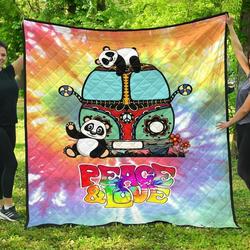 Panda Hippie Tie Dye Quilt Tdhpm and Home Decor