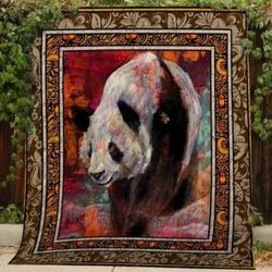 Panda Painting Art Quilt Blanket Great Customized Blanket Gifts For Birthday Christmas Thanksgiving and Home Decor