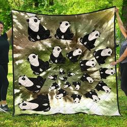 Panda Tie Dye Quilt Tdhgt and Home Decor