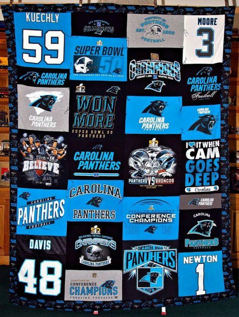 Panthers Quilt Blanket Pt27 Quilt and Home Decor