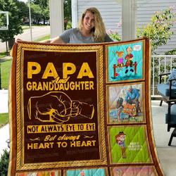Papa And Granddaughter Quilt Blanket 01 and Home Decor