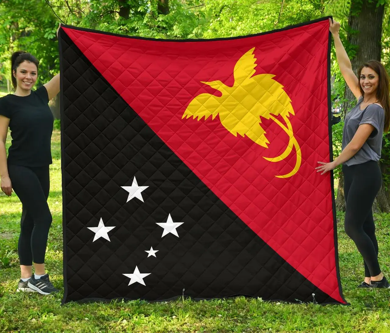 Papua New Guinea Flag Premium Quilt A6 Quilt and Home Decor
