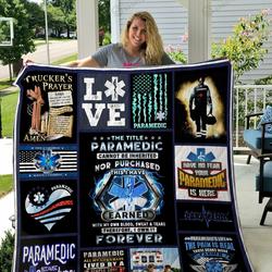 Paramedic Have No Fear Your Paramedic Is Here Quilt Blanket Great Customized Gifts For Birthday Christmas Thanksgiving Perfect Gifts For Paramedic and Home Decor