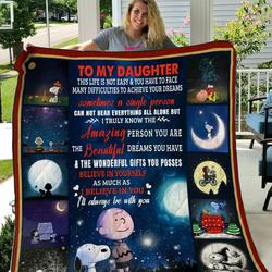 Parent To Daughter This Life Is Not Easy Snoopy Quilt Bt and Home Decor