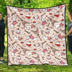 Paris Dog Cl12100504Mdq Quilt Blanket and Home Decor