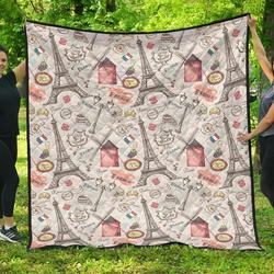 Paris France Cl12100505Mdq Quilt Blanket and Home Decor