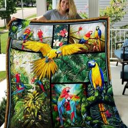 Parrot Summer Remix Quilt Blanket Dhc020120302Td and Home Decor