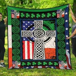 Patrick Cross Irish Flag Cl14100384Mdq Quilt Blanket and Home Decor