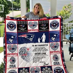 Patriots - To My Daughter - Love Dad Quilt and Home Decor