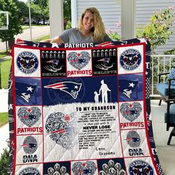 Patriots - To My Grandson - Love Grandmom Quilt and Home Decor