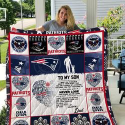 Patriots - To My Son - Love Dad Quilt and Home Decor