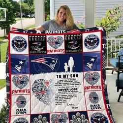 Patriots - To My Son - Love Mom Quilt and Home Decor