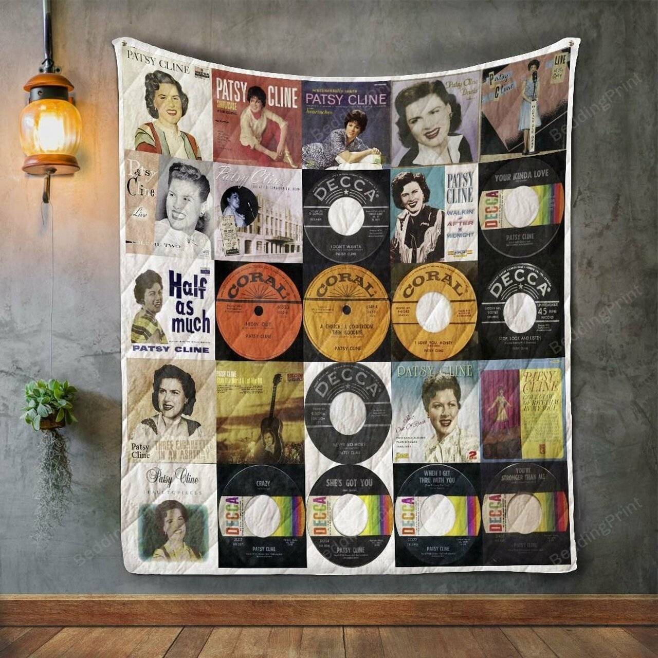 Patsy Cline Album Covers Quilt Blanket and Home Decor
