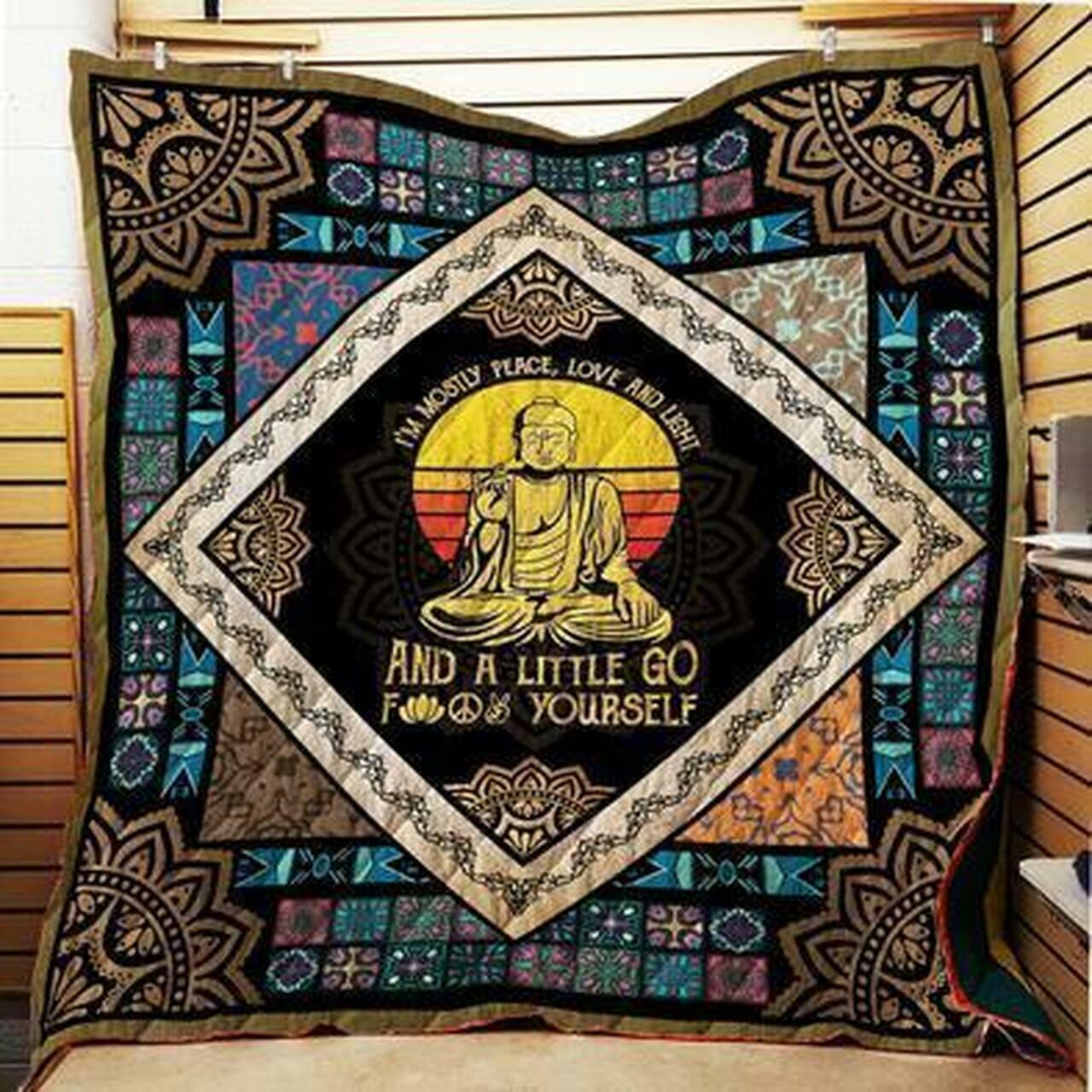 Peace, Love And Light Quilt Th140 Design By Exrain and Home Decor