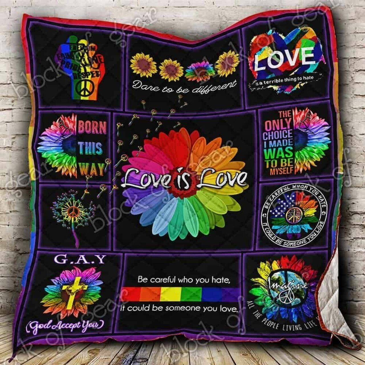 Peace Love Equality Pride Cl19100662Mdq Quilt Blanket and Home Decor