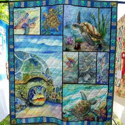 Peaceful Turtle Quilt Blanket  Quilt and Home Decor