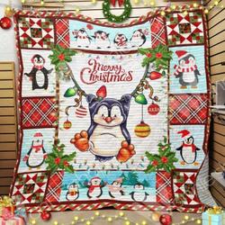 Penguin Christmas Hur Quilt Cysiqt and Home Decor